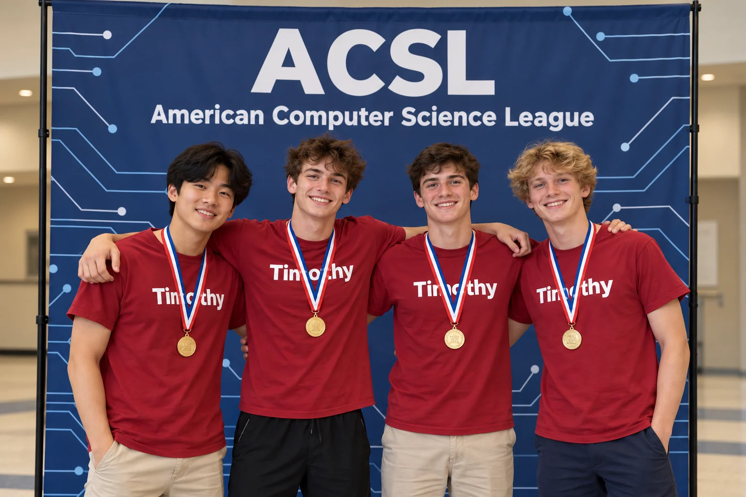 Team pictured with an ACSL banner
