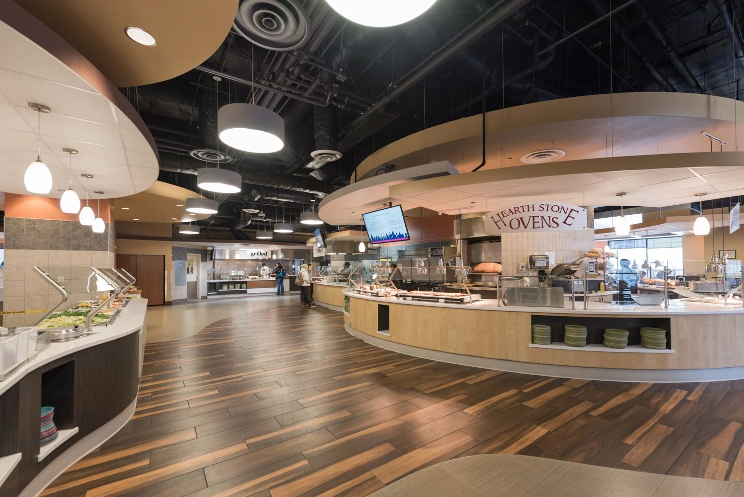 Cafeteria serving area at the Chicago student residence