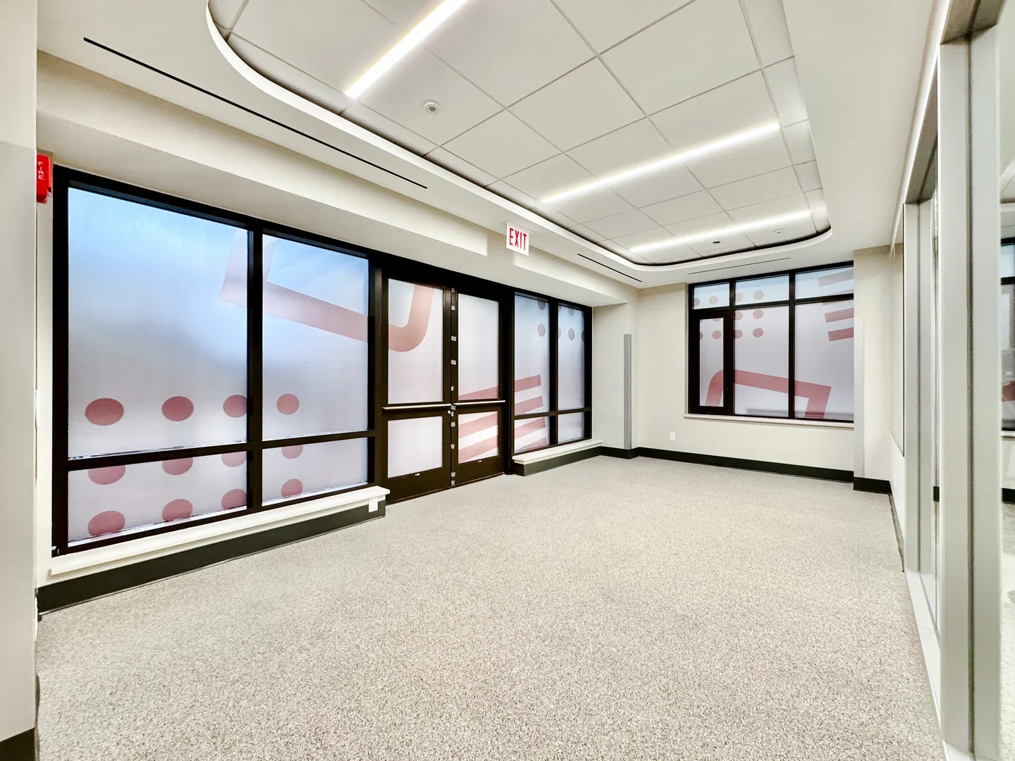 Open fitness and dance studio with large windows
